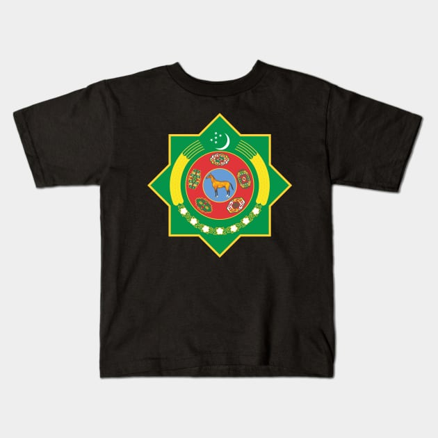 Turkmenistan Emblem Kids T-Shirt by Wickedcartoons